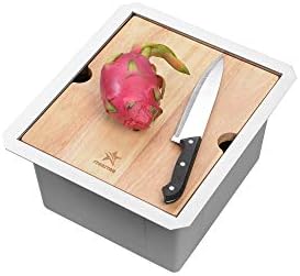 STARSTAR Workstation Ledge Undermount Single Bowl 304 Stainless Steel Kitchen/Yard/Bar/Laundry/Office Sink, With Grid, Cutting Board, Strainer with Basket (14 x 18 x 8)