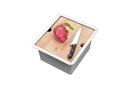 Starstar Workstation Ledge Undermount Single Bowl 304 Stainless Steel Kitchen/Yard/Bar/Laundry/Office Sink, With Grid, Cutting Board, Strainer With Basket (14 X 18 X 8) #TOP1