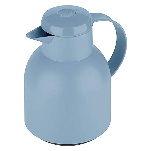 Emsa Samba F40101 - Jarra térmica (1 L, cierre Quick Press, 100% hermética, 12 h caliente, 24 horas de frío, azul polvo: polvo azul)