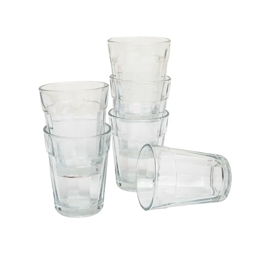 Authentic Indian Cutting Chai Tea Glasses Set of 6,120 ml, Small – Serve Traditional Street Style Hot Chai Coffee, Wine, Drinks – Tapri Tea Shop Chai Cups, Clear Durable Glass Drinkware For Daily Use