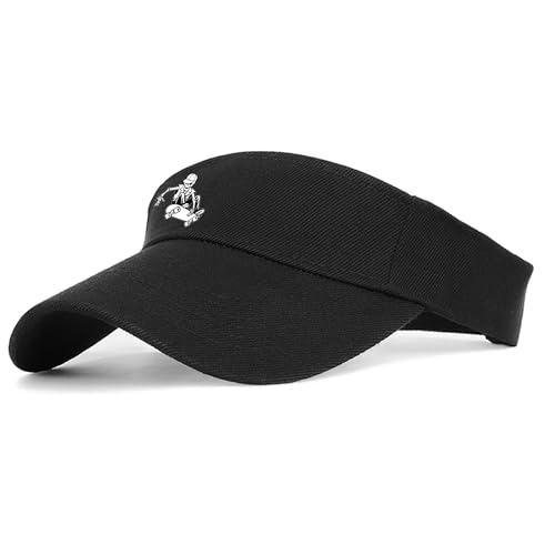 Image of Visors Hat for Women Sun Hat for Men Empty Top Black Running Visors Comfortable UV Protection Sun Visor for Travel Cycling