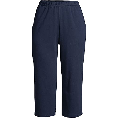 Lands' End Women's Sport Knit High Rise Elastic Waist Capri Pants3