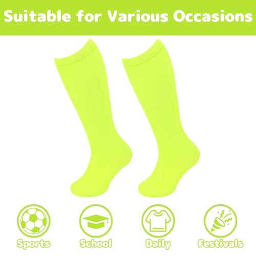 Image of Olreco 1 Pack Toddler Kids Youth Soccer Socks Girls Boys Baseball Socks Youth Knee High Softball Football Accessories Cotton