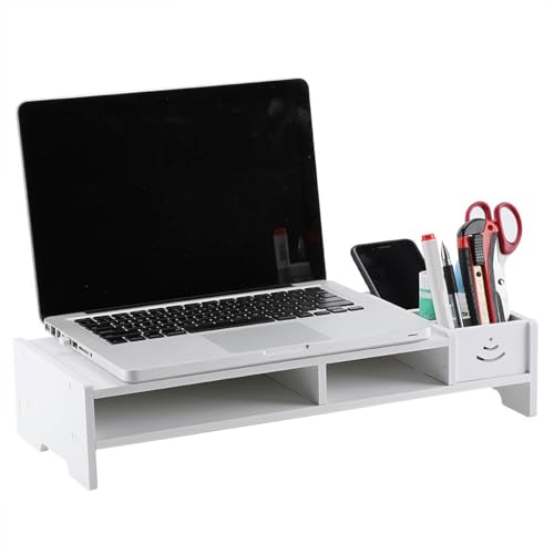 Étagère de bureau au design propre pour ordinateur portable avec modules de rangement chics