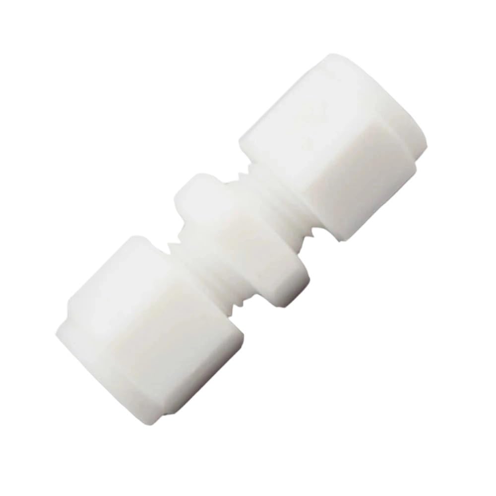 Tube Connector PTFE Compression Union Connector Coupler Fitting, Leak-Proof Polytetrafluoroethylene Joint 1pc(3mm)