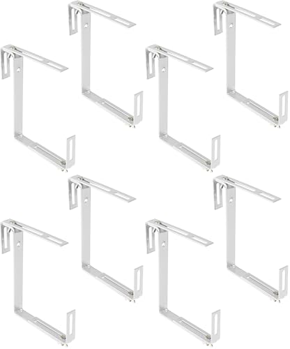 XCLOU Support pour jardinière Couleur Blanche - Support de bac à Fleurs Robuste et réglable en Largeur- Accroche jardinière en métal pour Le Balcon (Lot...