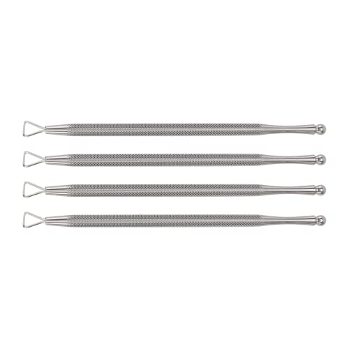 KALLORY 4 Pcs Raspador de Unhas para Remoção de Gel Aço Inoxidável Pregado Empurrador Triângulo Unha