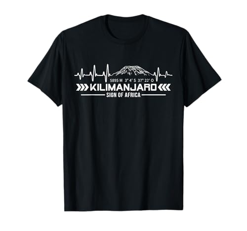 Kilimanjaro Kilimandscharo Kibo Afrika Berggipfel Herzschlag T-Shirt