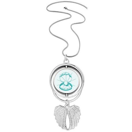 Collier ailes d'ange avec motif festonné vert pour femme