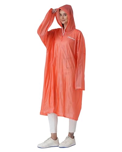Image of ZEEL Unisex Outdoor Rain Poncho for Adult, Waterproof, Lightweight & Packable, Polyester Pullover Full Sleeves Hooded Rainwear, Poncho for Camping, Hiking, Travelling (EQRT101 AZ30, Free Size)