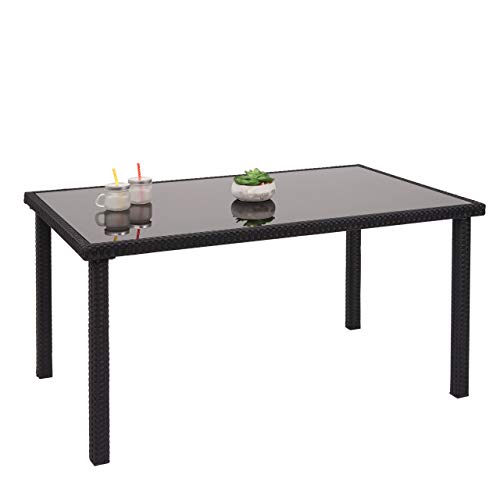 Mendler Poly-Rattan Tisch HWC-G19AM, Gartentisch Balkontisch, 120x75cm...