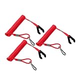 iplusmile 3pezzi Corda Sicurezza per Motore Imbracatura per Barca Corda Spegnimento Rosso Alta visibilità Accessori per Attrezzature Nautiche