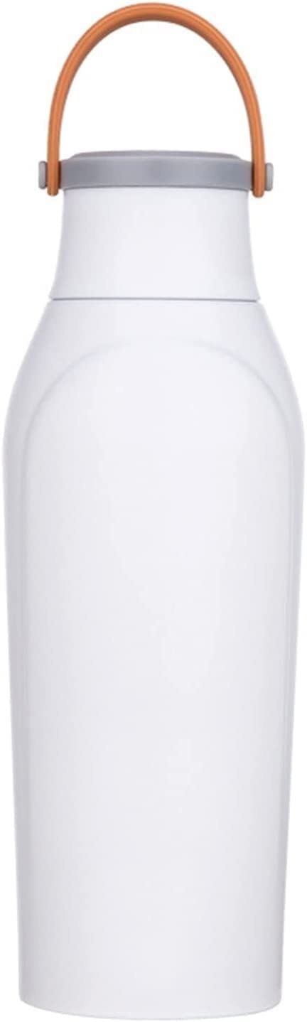 Wasserflaschen Trinkflasche Sportflasche 400 Ml Tragbarer Becher Für Outdoor-Sportarten Mit Doppelschichtiger Vakuum-304-Edelstahlisolierungs-Wasserflasche Mit Griff Wasserflasche ( Color : Ha785-whit