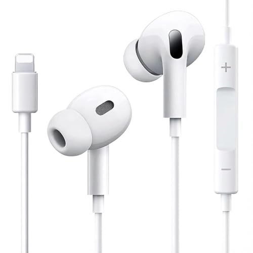 iPhone Kopfhörer mit Kabel【MFiZertifiziert】In Ear kabelkopfhörer für iphone mit mikrofon und Lautstärkeregelung, HiFi Audio Stereo Ohrhörerl for iPhone 14/13/12/11/X/XR/8/7 Kompatibel mit iOS System