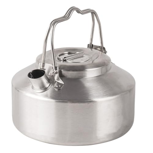 JECOMPRIS Outdoor Portable Water Kettle Lightweight Camping Teapot for Boiling Water Tea and Soup Wear Resistant Cookware for Hiking and Fishing