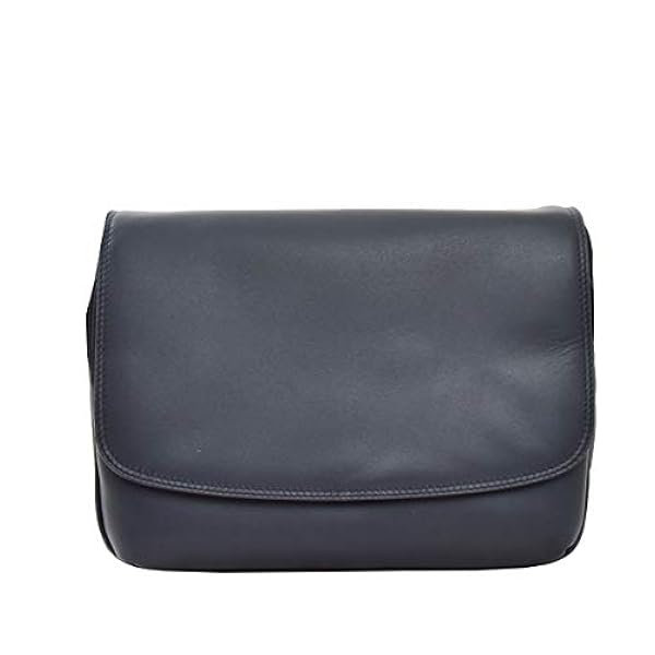 Womens Echt Leer Klassieke Flap over Cross Body Schoudertas Malediven Blauw