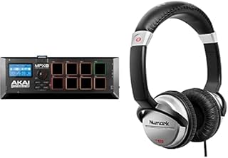AKAI Professional MPX8 + Numark HF125 Bundle - USB MIDI DJ Controller with 8 Responsive Drum Pads for Mac and PC, SD Card Slot and DJ Headphones