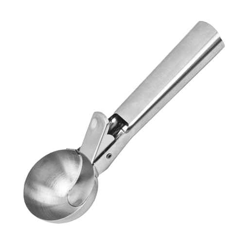 DNCG Ice Cream Scoop With Trigger, Ice Cream Scoopers Stainless Steel, Ice Cream Scoop For Hard Ice Cream, Multifunctional Baking Scooper, Ergonomic Handle For Protein Balls Meatballs