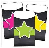 Carson Dellosa Schoolgirl Style Stars Library Pockets, Assorted
