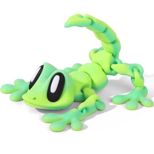 Imán decorativo de lagarto articulado 3D para refrigerador miniatura 1