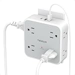 Multi Plug Outlet Extender, TESSAN 900J Surge Protector Plug Extension Block, 8 Outlet Splitter with 3 USB Ports (1 USB C), Electrical Socket for Home Office Dorm Room Essentials, Gray