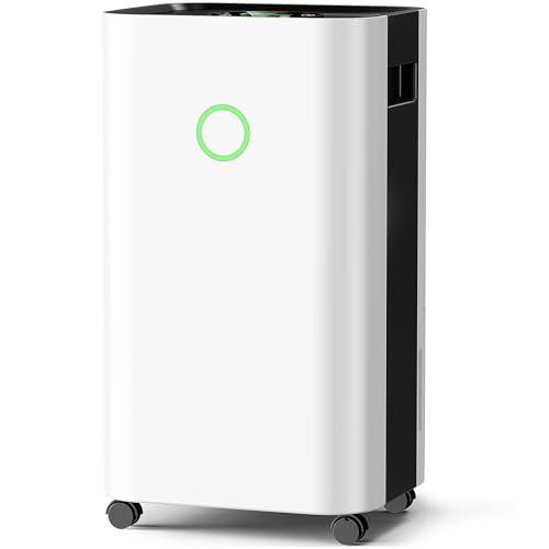 Luftentfeuchter Elektrisch 15L, Leiser Raumluftentfeuchter 37 dB, 24H Timer, Wäschetrocknung, Überlaufschutz, Kindersicherung, 110 m³ (45 m²), Entfeuchter Elektrisch für Wohnung, Keller (Reinweiß)
