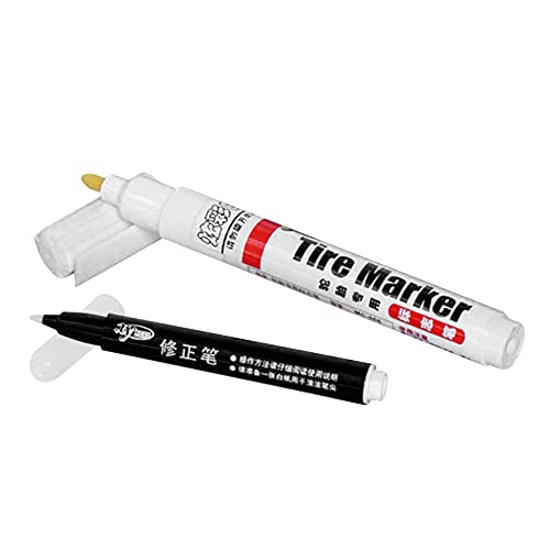 Set 4 Pennarelli Per Pneumatici Bianchi - A Base Di Olio, Impermeabili, Per Auto, Moto E Fai Da Te - Foto 5