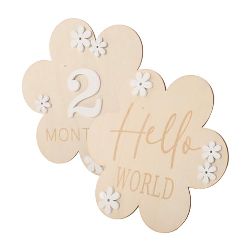 Abaodam Boy Milestone Toys Monthly Milestone Blanket Wood Birth Announcement Newborn Flower Sign for Nursery
