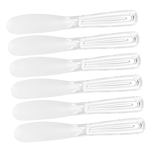 LRXIYODE 6piezas Espátulas Cosméticas Transparentes Para Aplicar Mascarillas y Cremas Faciales Cucharas De Silicona Reutilizables Para Mezclar y Dosificar Productos De Cuidado Piel