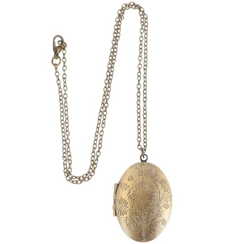 Oatipho Collier Photo Ovale Sculpté Avec Pendentif Et ÉTui Photo Souvenir Cadeau Bijoux Femme 11.3 Pouces Chic Et CréAtif