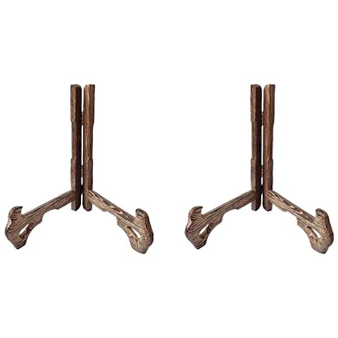 Palmetto Housewares 2PCS Plate Stand Foldable Plate Holder Jichimu Wood Easels Stands Multiple Purpose Display Stands (6 Inch) Cover