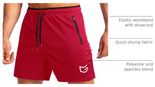 Image of G Gradual Men's Gym Workout Shorts Zipper Pockets 5 inch / 7 inch Quick Dry Breathable Runing Athletic Short for Men
