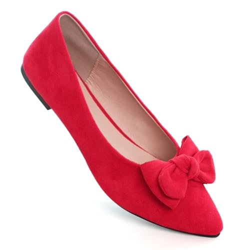 Image of TN TANGNEST Women Fashion Bowknot Flats Comfort Pointed Toe Dress Shoes