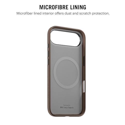 Image of DailyObjects Leatherite Case for iPhone Air Compatible with MagSafe Wireless Charging | Black-Beige Hybrid Magnetic Back Cover