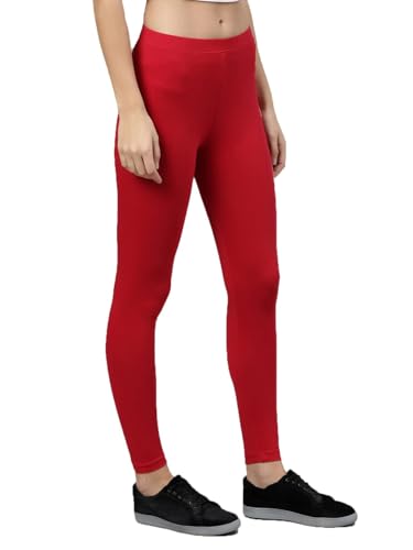 Image of ZAYANQA Combo of 2 Slim Fit Women /Girls Solid Stretchable Cotton Ankle Length Leggings with Ultrasoft Wide Elastic Waistband |Comfortable |Fashionwear|