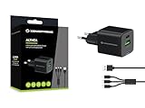 Conceptronic 2-Port 33W GaN USB-PD-Ladegerät mit 3-in-1-Ladekabel, USB-C x 1, USB-A x 1, QC 3.0, PPS