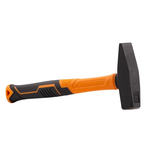 Mivos Marteau de Serrurier 500 g - Marteau de Mécanicien avec Tête en Acier Carbone Trempé - Outil de Menuisier avec Manche en Fibre de Verre - Din 1041 - Dureté 50-55 HRC