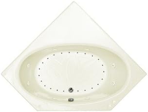 St. Barts 60 x 60 x 23" Corner Air and Whirlpool Jetted Bathtub Color/Trim / Tile Flange / Pump: Bone / Brushed Nickel / No / Right