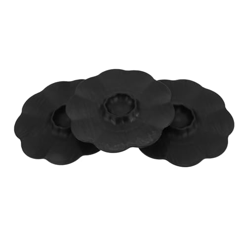 FUNOMOCYA 3Pcs Multifunctional Dumpling Plate Elegant Flower Shaped Sushi Serving Tray with Dipping Sauce Bowl Non Slip Divided Dish for Fondue Kitchen and Snack Serving