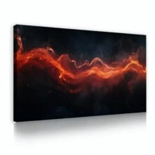 Art mural peinture noire et rouge 60x80cm pour déco de cuisine
