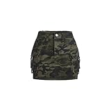 Nivne Tco Teen Girls Camo Denim Skirt - High Waist 5 Pocket Zip Fly Cargo Utility Skirt Fashion Stretch Jean Mini Skirt (US, Age, 13 Years, Camouflage)
