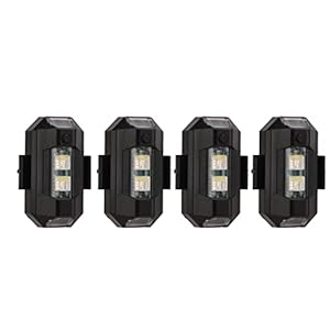 Akozon Motorcycle Anti Collision Lights, 4 Stuks LED-stroboscooplampen voor Vliegtuigen, 3 Kleurenmodi Emergency Strobe…