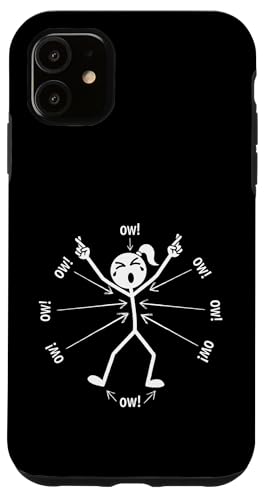 Ow Ow Ow Ow Stickman Figure Humorous Chronic Pain Awareness �X�}�z�P�[�X iPhone 11 �p