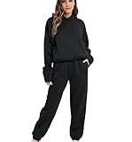 [ Hochwertiges Gewebe ] Freizeitanzug damen ist weich, nicht leicht zu pillen, atmungsaktiv und angenehm auf der Haut.