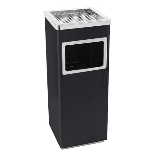 HUOLE Poubelle sur pied en acier inoxydable de qualité supérieure pour restaurant, jardin, pub, club, extérieur et intérieur, Bacs à ordures de...
