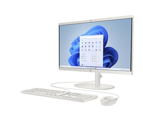 HP All-in-One 22-dg0014ns – Computer 54,6 cm (21,5 Zoll), Intel N100, 8 GB RAM, 256 GB SSD, Intel UHD Graphics, Windows, Weiß, spanische QWERTY-Tastatur