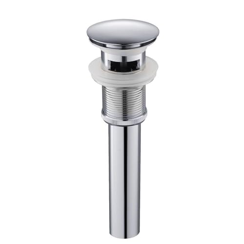 Yodel Faucet Bathroom Sink Drain with Overflow - Big Cap for Standard 1 3/4