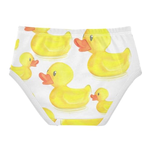 Cute Yellow Ducks Watercolor Little Girl Panties Toddler Underwear Custom Cotton Designer Kids Briefs Undies 2t2
