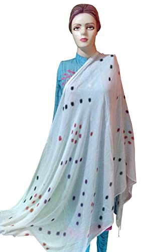 Dupatta en coton blanc anti-irritation pour égayer une tenue unie