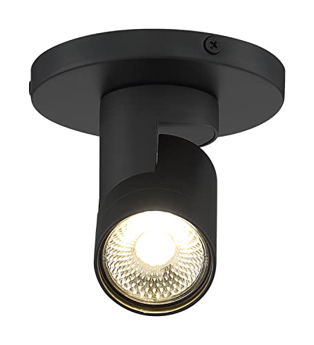 Image of Nuvo Lighting 62 /1105 12W LED Adjustable Barrel Monopoint Ceiling and Wall Spotlight, Black